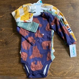 4 Carter’s Baby Long Sleeve Bodysuit Onesies sz 6 months